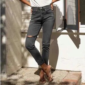 NWT Levi’s 501 Original High Rise Skinny Jeans in Dark Side of The Moon Black
